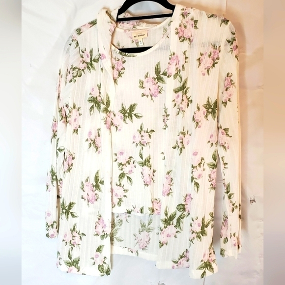 Self Esteem Size XL Pajama Tops Set Tank and Hoodie Floral - Picture 1 of 5